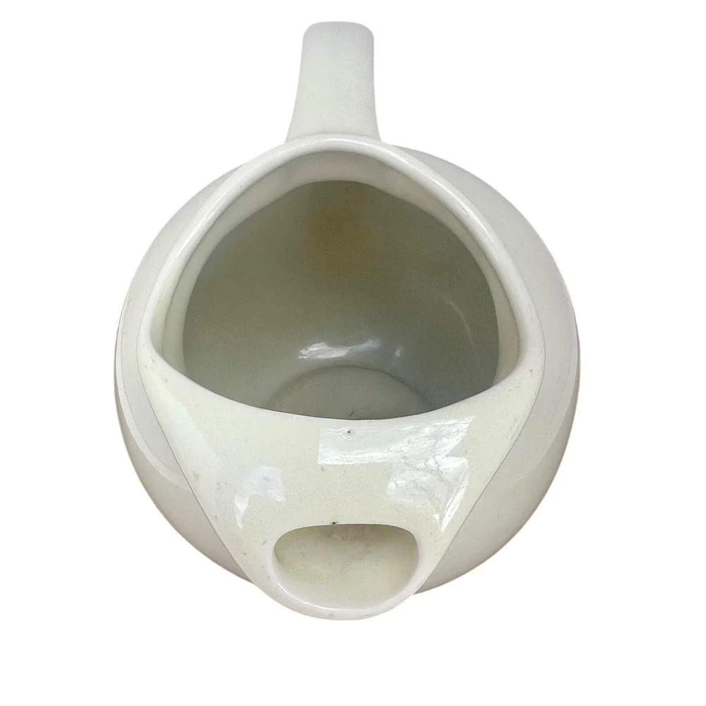Ball Pitcher Hall China 633 Ivory Ceramic Mid Century Modern Made in USA Vintage